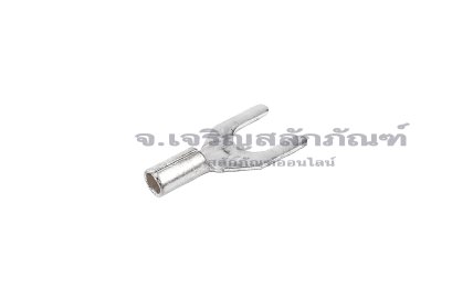[E] หางปลาส้อม เปลือย UT ทองเหลืองชุบดีบุก รุ่น Y0.5-3 รูใส่สายไฟกว้าง 1.6 mm ยาว 12.1 mm ช่องว่างส้อม 3.2 mm